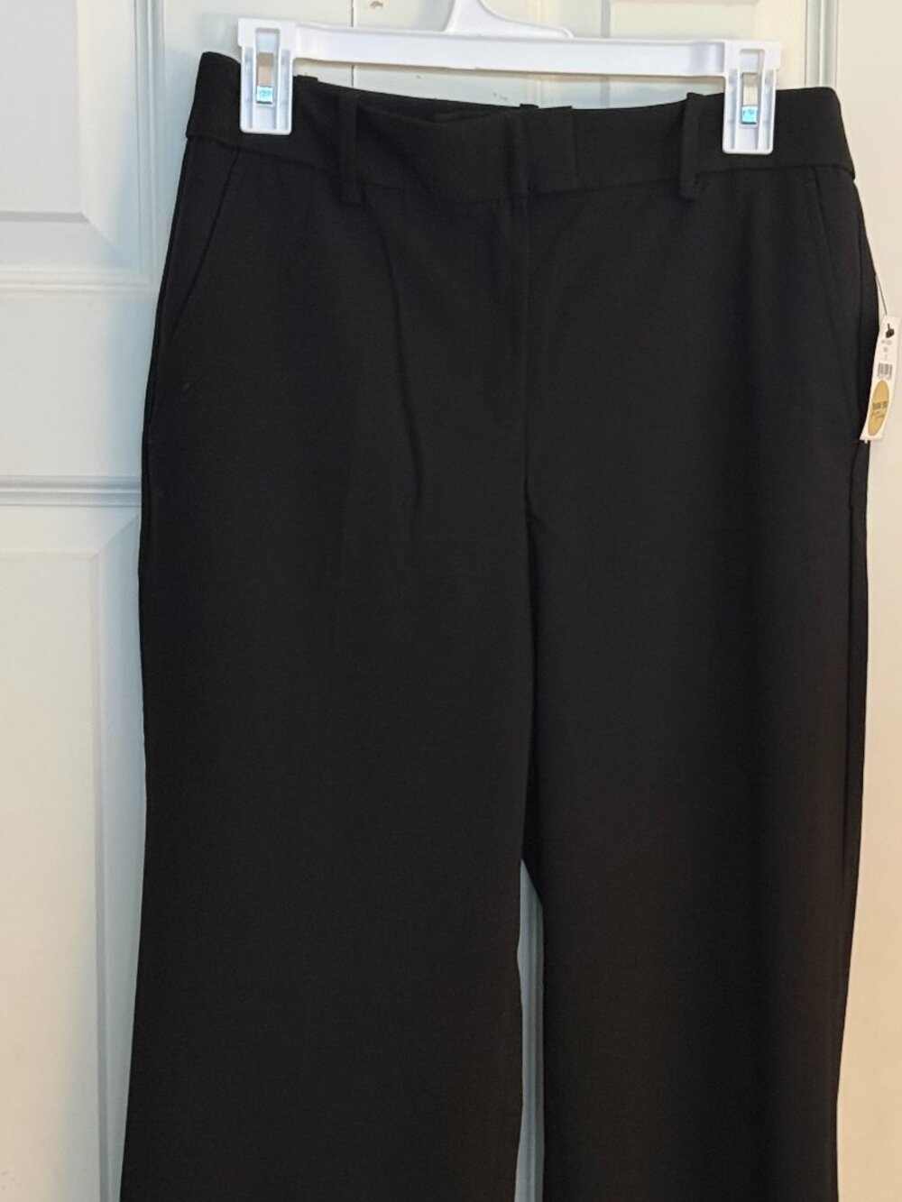 DKNY Women's Black Solid High-Rise Wide-Leg Stretch Dress Pants Size 2